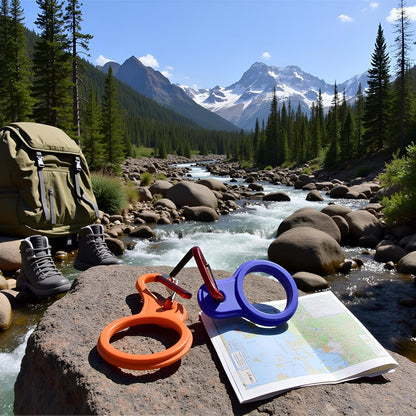 6 Pcs Silicone Water Bottle Buckle with Carabiner Clip Portable Secure Bottle Holder Water Bottle Hanging Rings Silicone Water Bottle Buckle Portable Hiking Camping, Water Bottle Accessories
