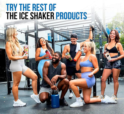 Ice Shaker Insulated Stainless Steel Shaker Bottle | 26oz, Black | Cold for 30+ Hours | Insulated Cup with Twist-on Agitator | Odor-Free Bottle for Protein Shakes, Water, Smoothies, Cocktails