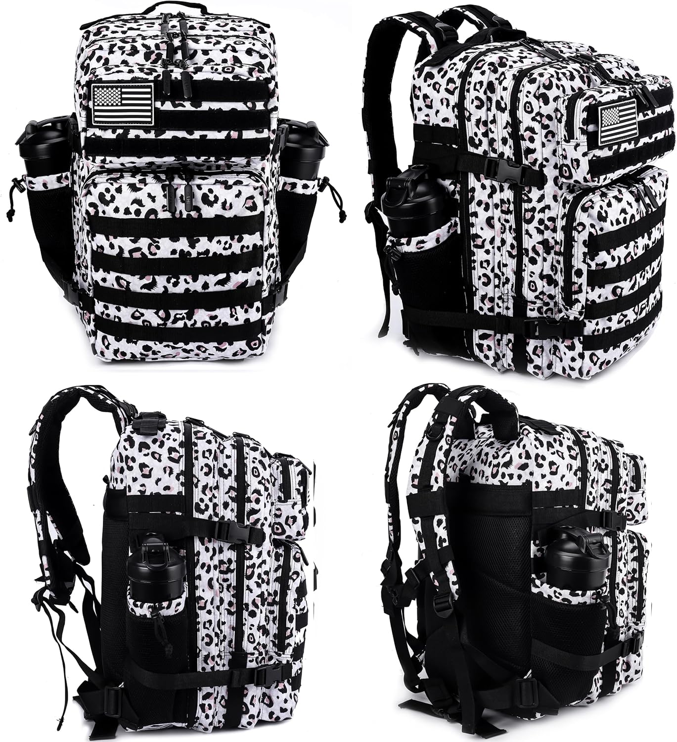 LHI Military Tactical Backpack for Men and Women 45L Army 3 Days Assault Pack Bag Large Rucksack with Molle System - Black - Colors B