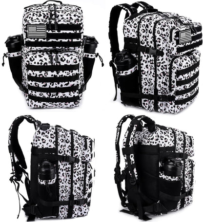 LHI Military Tactical Backpack for Men and Women 45L Army 3 Days Assault Pack Bag Large Rucksack with Molle System - Black - Colors B