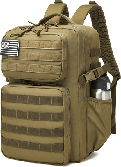 Wotony Military Tactical Backpack for Men Waterproof Daypack 3 Day Assault Pack Molle Bag with Water Bottle Holder