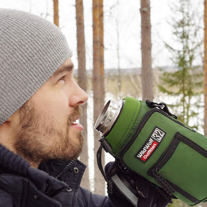 Wild Wolf Outfitters - #1 Best Water Bottle Holder for 32 oz Bottles - Carry, Protect and Insulate Your Flask with This Military Grade Carrier w/ 2 Pockets and an Adjustable Padded Shoulder Strap.