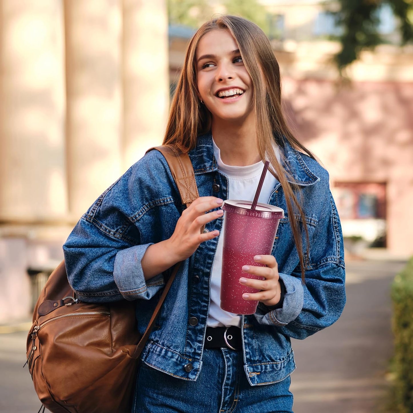 Color Changing Cups, 5 Pack 24oz Plastic Tumblers, Reusable Iced Coffee & Smoothie Cups with Lids and Straws for Parties and Travel