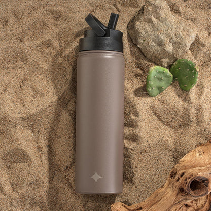 JoyJolt Triple Insulated Water Bottle with Straw Lid AND Flip Lid! 22oz Water Bottle, 12 Hour Hot/Cold Vacuum Insulated Stainless Steel Water Bottle. BPA-Free Leakproof Water Bottles - Thermos Bottle