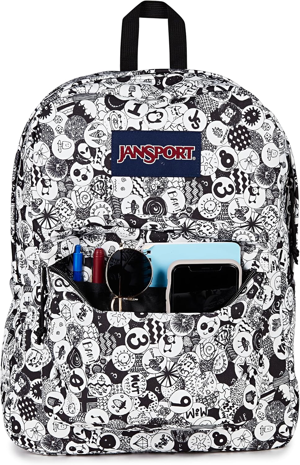 JanSport SuperBreak One Backpacks - Durable, Lightweight Bookbag with 1 Main Compartment, Front Utility Pocket with Built-in Organizer - Premium Backpack, Black - Colors A
