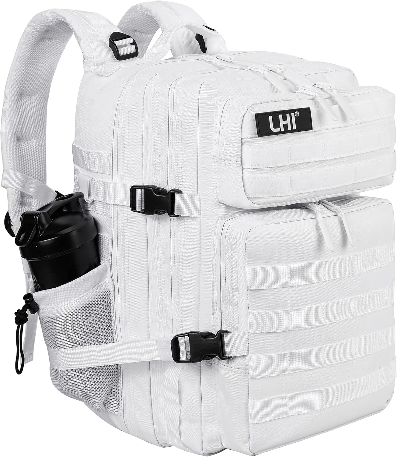 LHI Military Tactical Backpack for Men and Women 45L Army 3 Days Assault Pack Bag Large Rucksack with Molle System - Black - Colors A