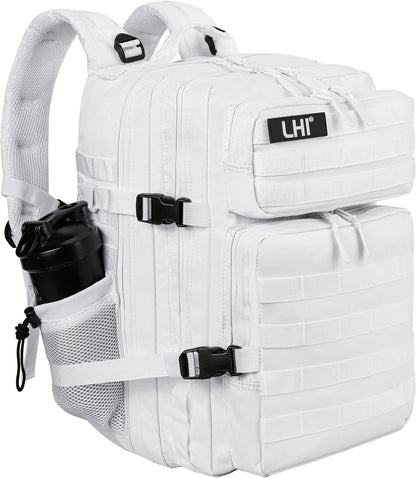 LHI Military Tactical Backpack for Men and Women 45L Army 3 Days Assault Pack Bag Large Rucksack with Molle System - Black - Colors A