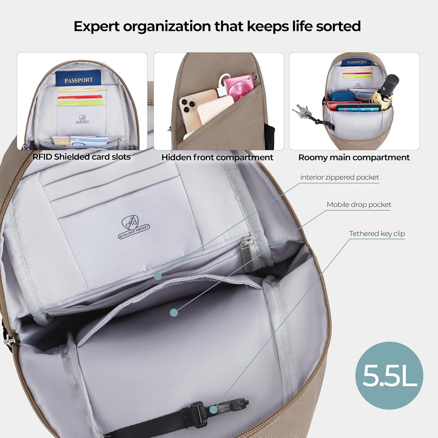 Travelon Anti-Theft Classic Sling Bag