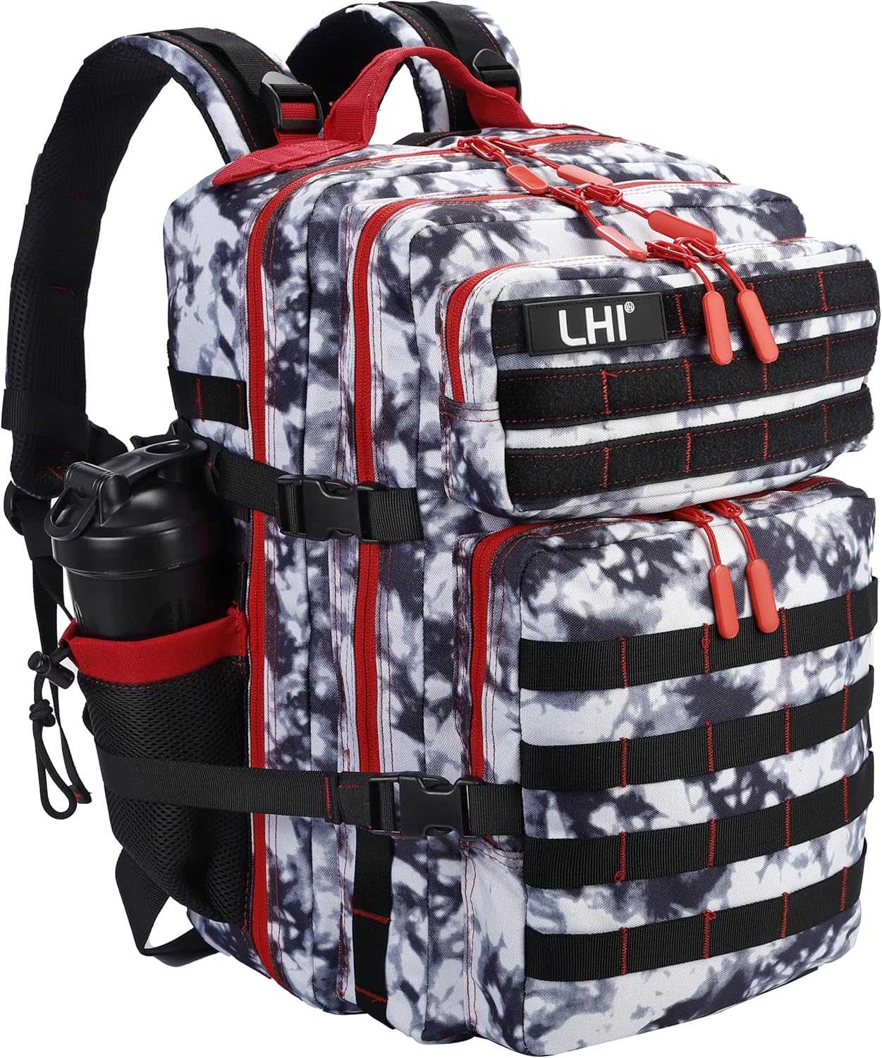 LHI Military Tactical Backpack for Men and Women 45L Army 3 Days Assault Pack Bag Large Rucksack with Molle System - Black - Colors A