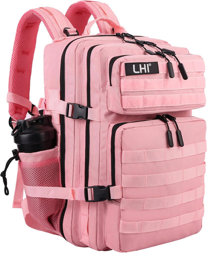 LHI Military Tactical Backpack for Men and Women 45L Army 3 Days Assault Pack Bag Large Rucksack with Molle System - Black - Colors B