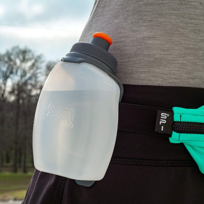 SPIbelt Running Water Bottle, H2O Hydration Companion, 8oz BPA-Free Sports Water Bottle – No Bounce, Leak-Proof Design, Clips to Running Belts or Shorts, Lightweight Fitness Water Bottle