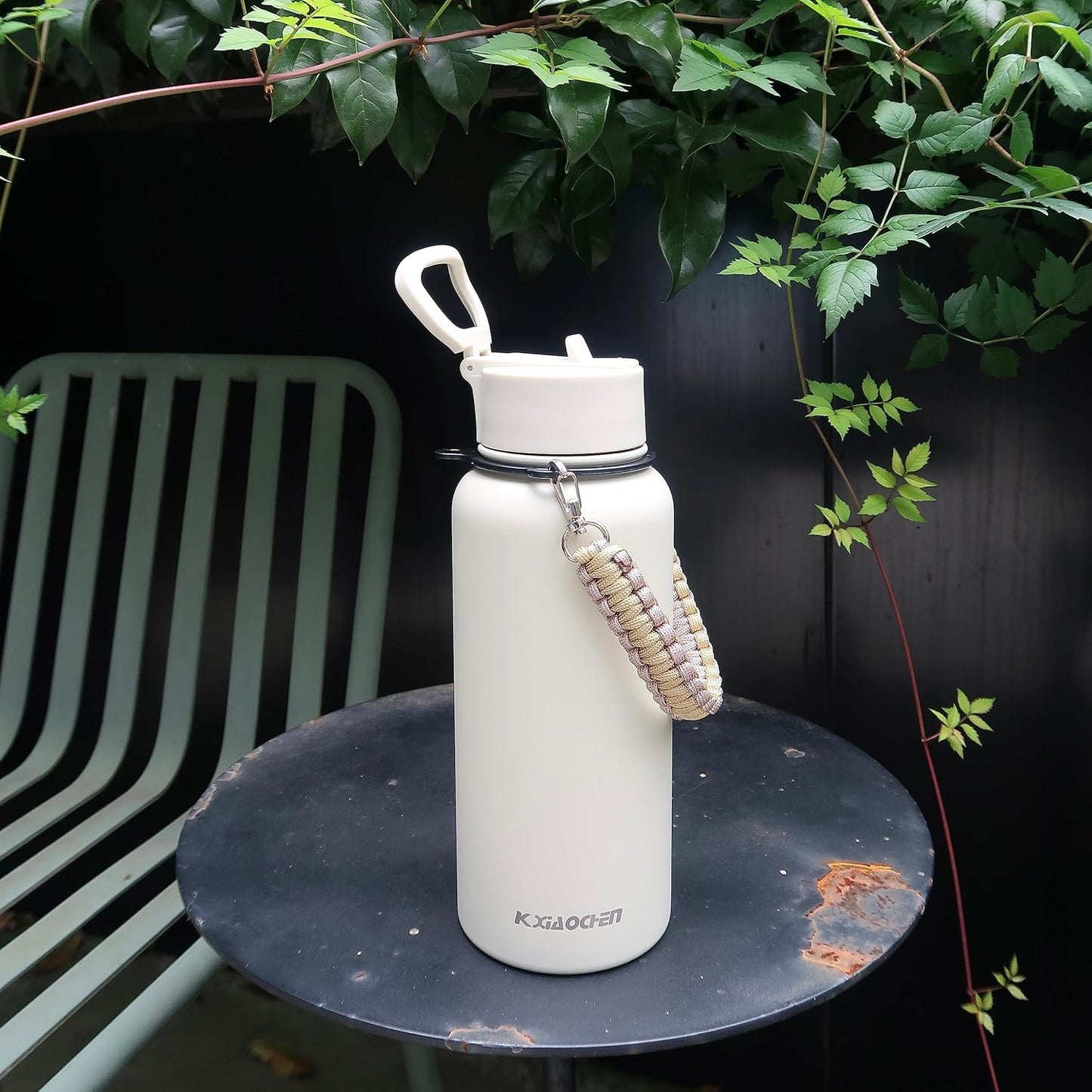 KXIAOCHEN Insulated Water Bottle With Strap, Cold For 48 Hrs Leak Proof, Triple Wall Stainless Steel Sports Water Bottle With Straw And Spout Lid For Gym Hiking Travel