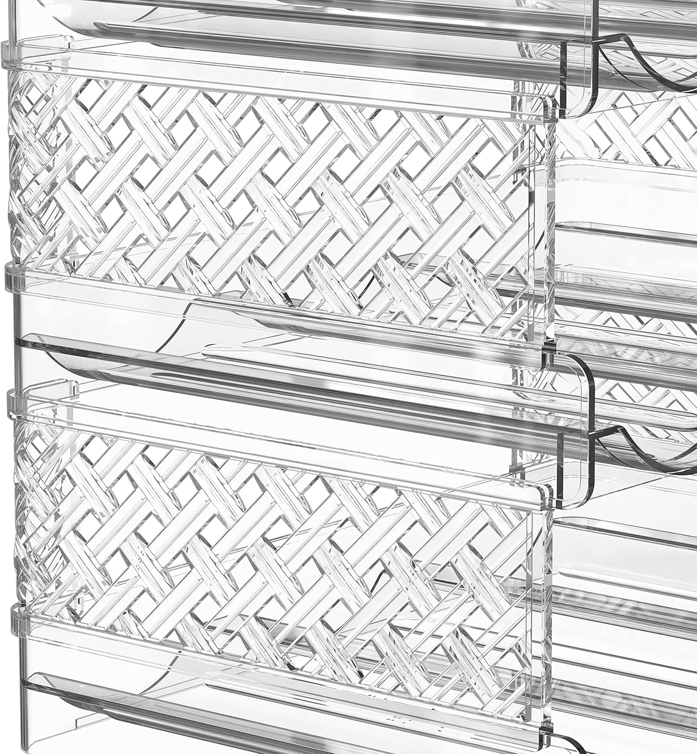 Simple Houseware 3-Tier Stackable Water Bottle Storage Organizer, Clear - Space Saving Bottle Holder for Kitchen, Pantry, and Refrigerator - Fits Stanley 40 oz Tumbler