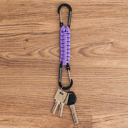 BRAVESHINE Paracord Keychain Carabiner Clip, D Ring Lanyard Hanger Stroller Hook for Water Bottle, Key, Backpacks, Men, Women