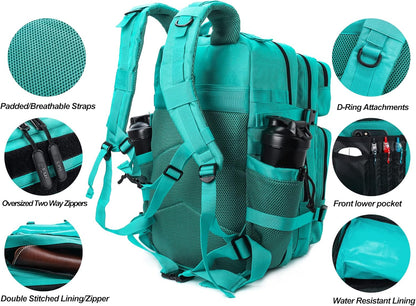 LHI Military Tactical Backpack for Men and Women 45L Army 3 Days Assault Pack Bag Large Rucksack with Molle System - Black - Colors B
