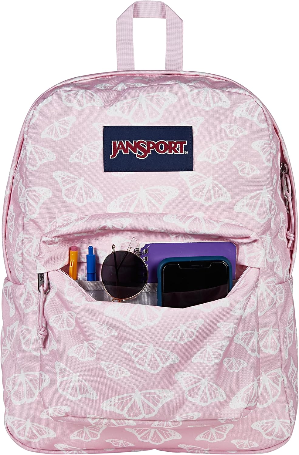 JanSport SuperBreak One Backpacks - Durable, Lightweight Bookbag with 1 Main Compartment, Front Utility Pocket with Built-in Organizer - Premium Backpack, Black - Colors A