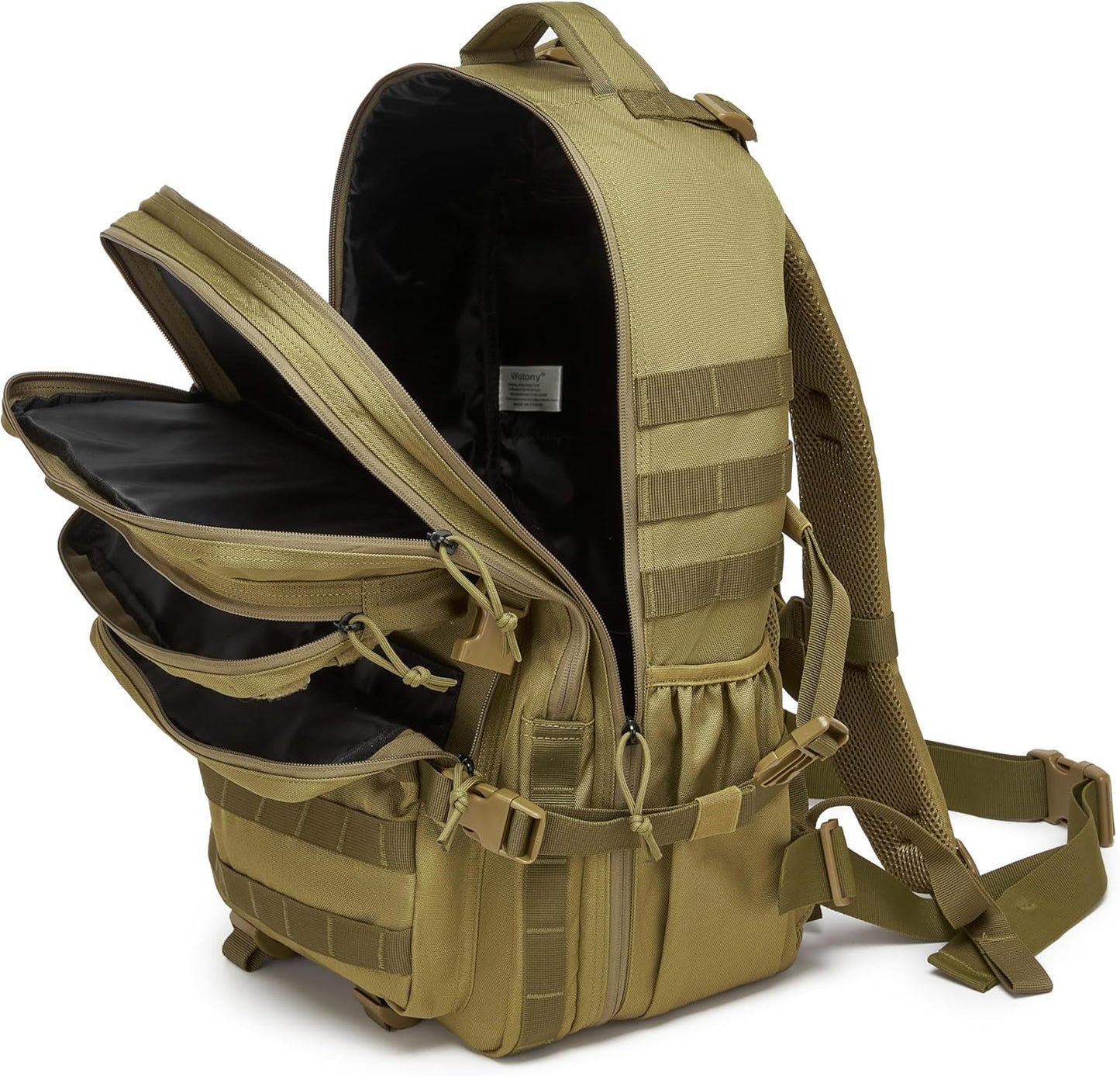 Wotony Military Tactical Backpack for Men Waterproof Daypack 3 Day Assault Pack Molle Bag with Water Bottle Holder