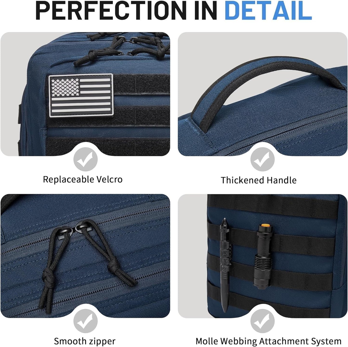 Wotony Military Tactical Backpack for Men Waterproof Daypack 3 Day Assault Pack Molle Bag with Water Bottle Holder