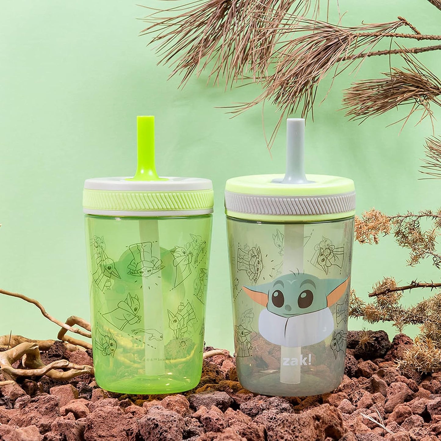 Zak Designs 15oz Bluey Kelso Tumbler Set, Leak-Proof Screw-On Lid with Straw Made of Durable Plastic and Silicone, Perfect Bundle for Kids, 2 Count (Pack of 1) - Colors B
