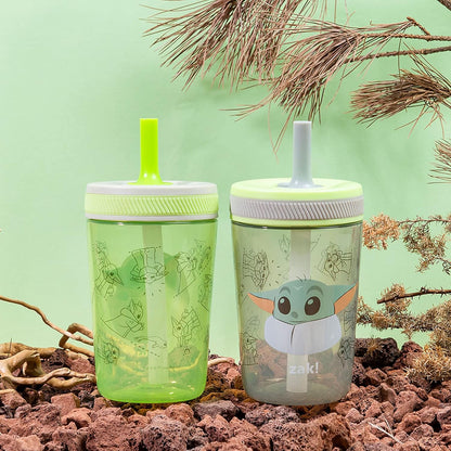 Zak Designs 15oz Bluey Kelso Tumbler Set, Leak-Proof Screw-On Lid with Straw Made of Durable Plastic and Silicone, Perfect Bundle for Kids, 2 Count (Pack of 1) - Colors B