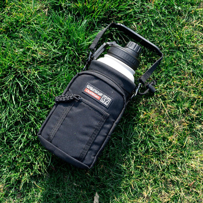 Wild Wolf Outfitters - #1 Best Water Bottle Holder for 32 oz Bottles - Carry, Protect and Insulate Your Flask with This Military Grade Carrier w/ 2 Pockets and an Adjustable Padded Shoulder Strap.
