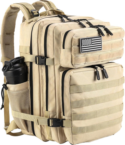 LHI Military Tactical Backpack for Men and Women 45L Army 3 Days Assault Pack Bag Large Rucksack with Molle System - Black - Colors A