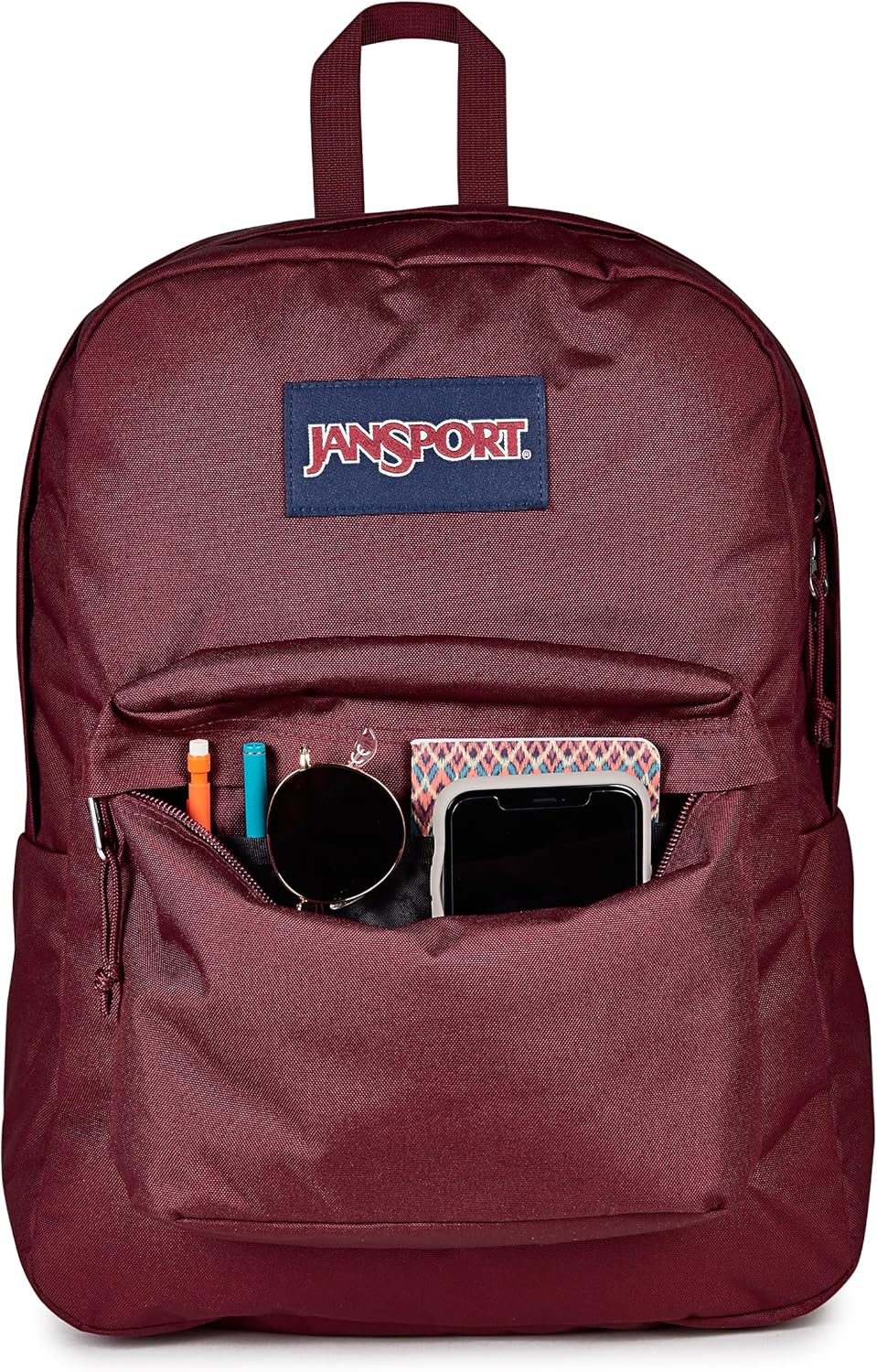 JanSport SuperBreak One Backpacks - Durable, Lightweight Bookbag with 1 Main Compartment, Front Utility Pocket with Built-in Organizer - Premium Backpack, Black - Colors B