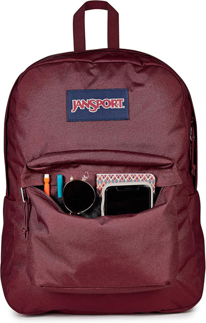 JanSport SuperBreak One Backpacks - Durable, Lightweight Bookbag with 1 Main Compartment, Front Utility Pocket with Built-in Organizer - Premium Backpack, Black - Colors B