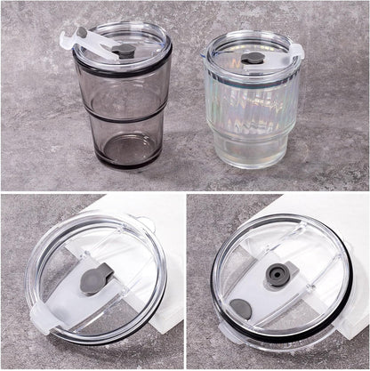 HINZIC 5 Pack Replacement Lids for 20 oz Tumbler,Travel Spill Proof Resistant Cup Lids Covers with Slider Switch fit Coffee Cups and More, Straw Friendly,Black