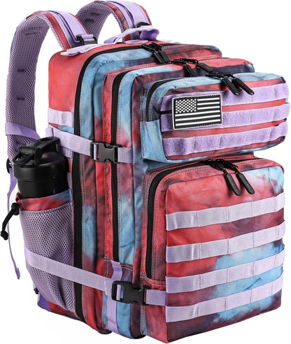 LHI Military Tactical Backpack for Men and Women 45L Army 3 Days Assault Pack Bag Large Rucksack with Molle System - Black - Colors A