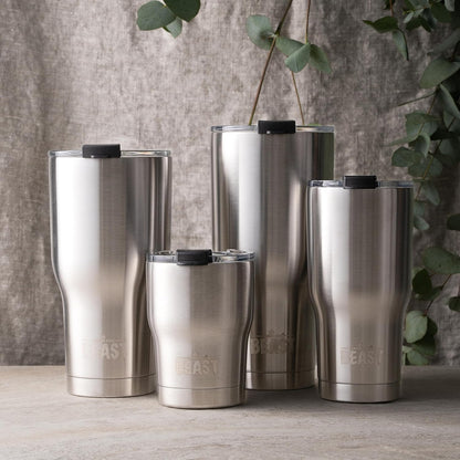 Beast 10 oz Tumbler Stainless Steel Vacuum Insulated Coffee Ice Cup Double Wall Travel Flask (Arctic White)