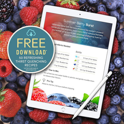 Infusion Pro Fruit Infuser Water Bottle with Straw Lid (32 oz) Stainless Steel Vacuum Insulated : 50 Recipe Fruit Infusion eBook : More Flavor : Easy Cleaning : Great Gift