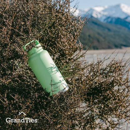 GRANDTIES 2 Lids Sports Stainless Steel Water Bottles – Wide Mouth Vacuum Insulated Reusable Leak Proof BPA-Free Travel Metal Canteen, Thermal Bottles for Men Women Gym (Ivory White 32 oz)