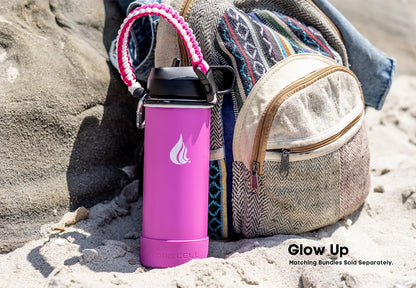HYDRO CELL Stainless Steel Insulated Water Bottle with Straw - For Cold & Hot Drinks - Metal Vacuum Flask with Screw Cap and Modern Leakproof Sport Thermos for Adults (Neon 18oz)