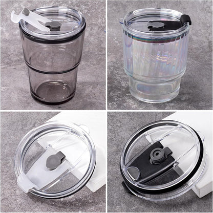 HINZIC 5 Pack Replacement Lids for 20 oz Tumbler,Travel Spill Proof Resistant Cup Lids Covers with Slider Switch fit Coffee Cups and More, Straw Friendly,Black