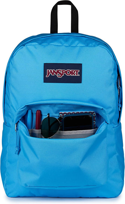 JanSport SuperBreak One Backpacks - Durable, Lightweight Bookbag with 1 Main Compartment, Front Utility Pocket with Built-in Organizer - Premium Backpack, Black - Colors B