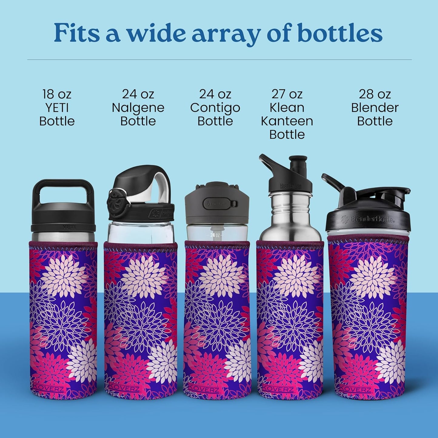 24-30oz 750ml Water Bottle Carrier with Shoulder Strap, Water Bottle Insulator - Midnight Mums