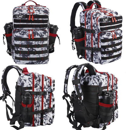 LHI Military Tactical Backpack for Men and Women 45L Army 3 Days Assault Pack Bag Large Rucksack with Molle System - Black - Colors A