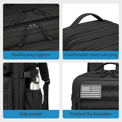 Wotony Military Tactical Backpack for Men Waterproof Daypack 3 Day Assault Pack Molle Bag with Water Bottle Holder