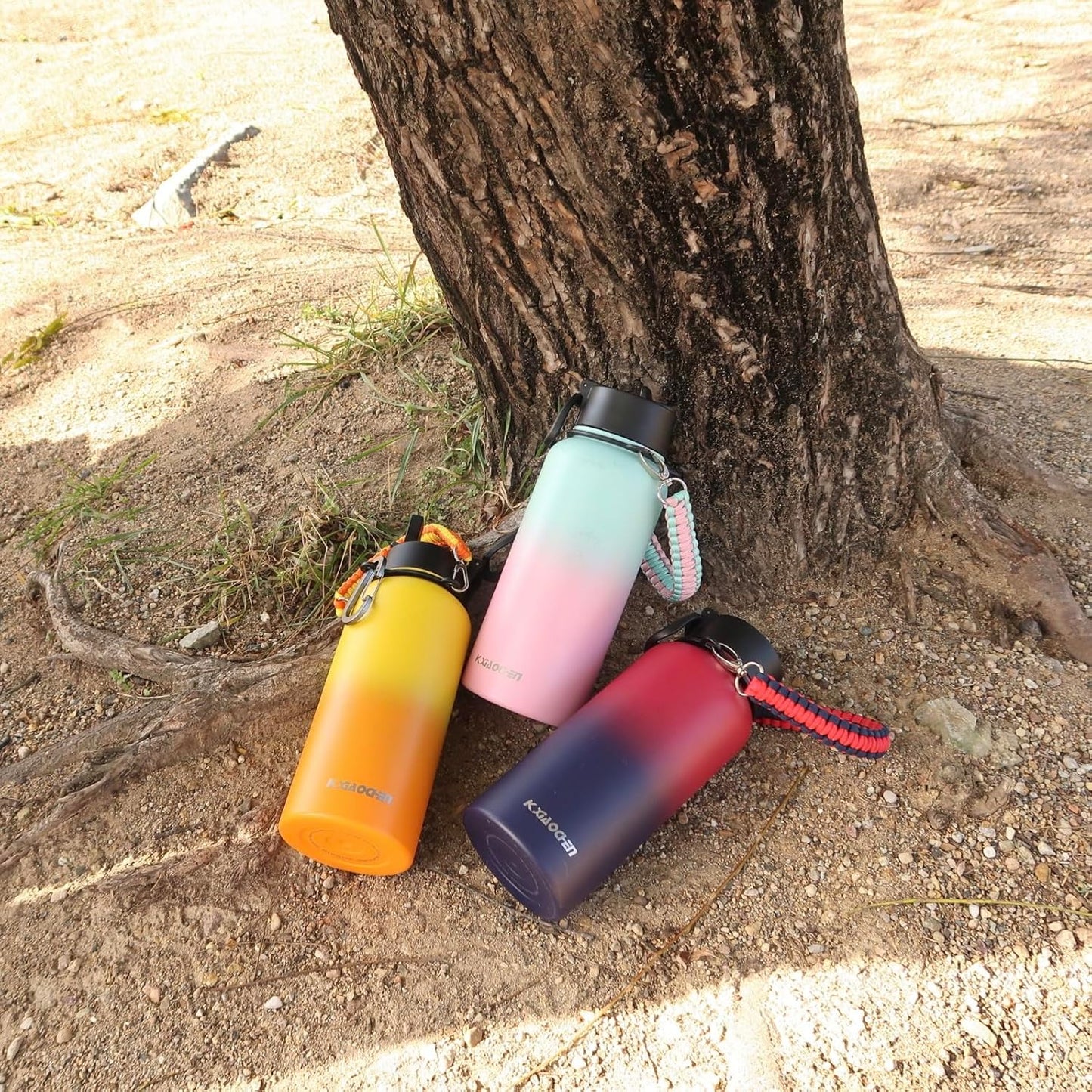 KXIAOCHEN Insulated Water Bottle With Strap, Cold For 48 Hrs Leak Proof, Triple Wall Stainless Steel Sports Water Bottle With Straw And Spout Lid For Gym Hiking Travel