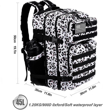 LHI Military Tactical Backpack for Men and Women 45L Army 3 Days Assault Pack Bag Large Rucksack with Molle System - Black - Colors B
