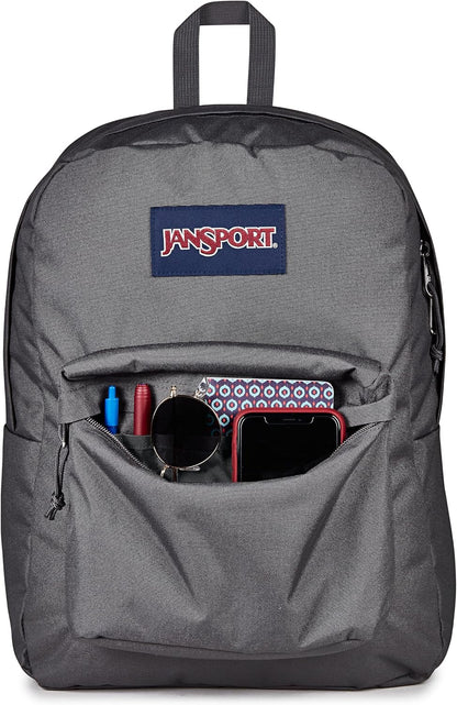 JanSport SuperBreak One Backpacks - Durable, Lightweight Bookbag with 1 Main Compartment, Front Utility Pocket with Built-in Organizer - Premium Backpack, Black - Colors A