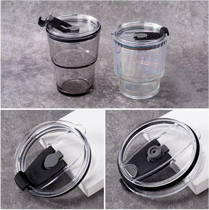 HINZIC 5 Pack Replacement Lids for 20 oz Tumbler,Travel Spill Proof Resistant Cup Lids Covers with Slider Switch fit Coffee Cups and More, Straw Friendly,Black