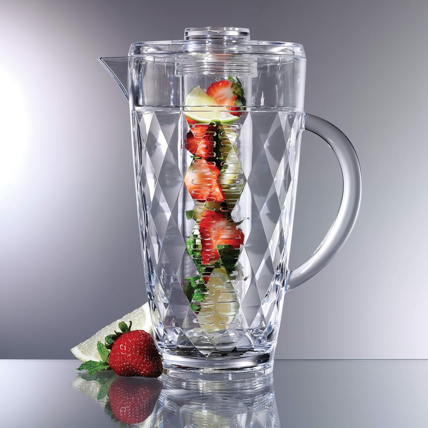 Prodyne Fruit Infusion Flavor Pitcher, Clear, 93 oz.