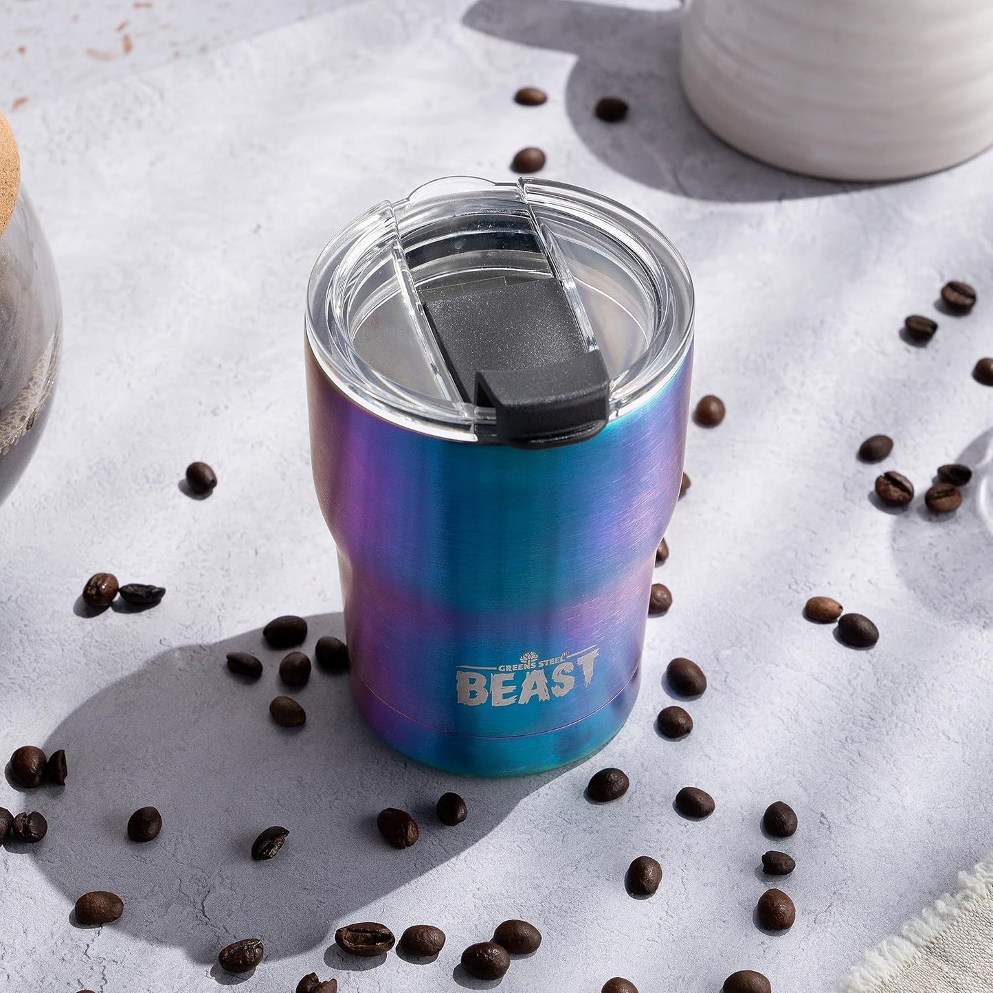 Beast 10 oz Tumbler Stainless Steel Vacuum Insulated Coffee Ice Cup Double Wall Travel Flask (Arctic White)