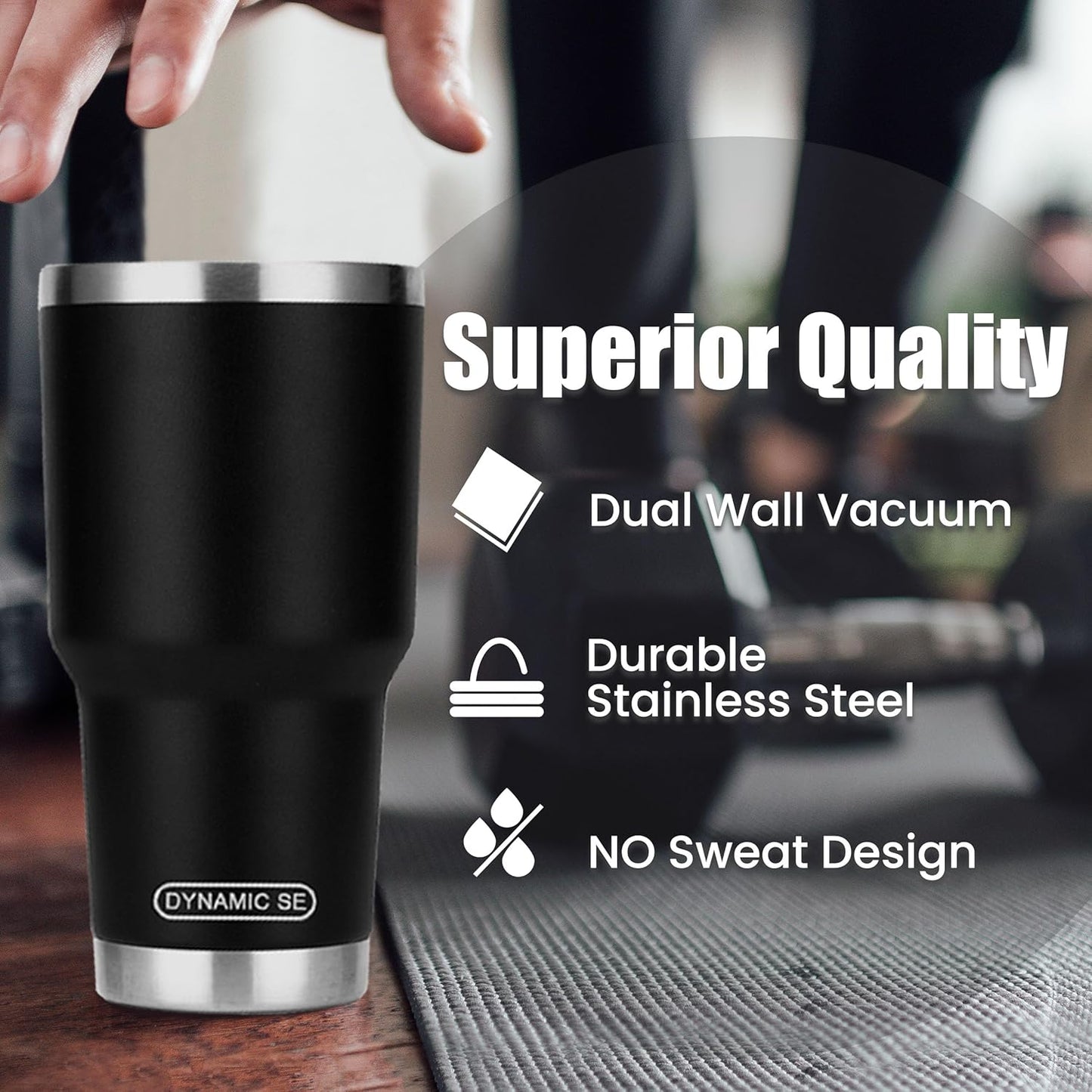 D·S 30oz Blue Tumbler Stainless Steel Double Wall Vacuum Insulated Mug with Straw and Lid, Cleaning Brush for Cold and Hot Beverages