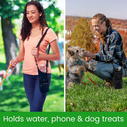 Smooth Trip Neoprene Water Bottle Sleeve with Phone Pouch - Insulated Water Bottle Holder with Storage Pockets and Padded Strap for Walking and Hiking - Fits up to 32 oz. Bottles