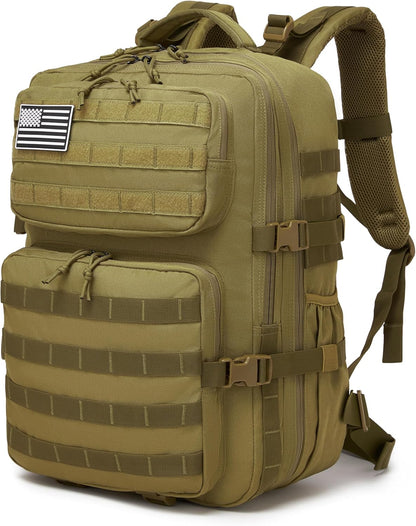 Wotony Military Tactical Backpack for Men Waterproof Daypack 3 Day Assault Pack Molle Bag with Water Bottle Holder