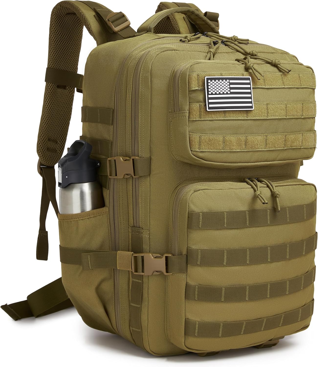 Wotony Military Tactical Backpack for Men Waterproof Daypack 3 Day Assault Pack Molle Bag with Water Bottle Holder