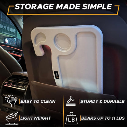 EcoNour 2 in 1 Car Steering Wheel Desk | Tray for Laptop Car Mount with Pen Holder | Desk Console for Car | Food Tray for Eating with Drinks Holder | Multipurpose Travel Car Accessories